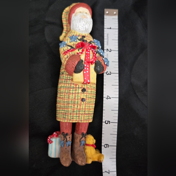 St. Nick in Yellow Plaid Coat w/Gifts Signed ES 1st edition #3 China 1997 - Picture 9 of 9